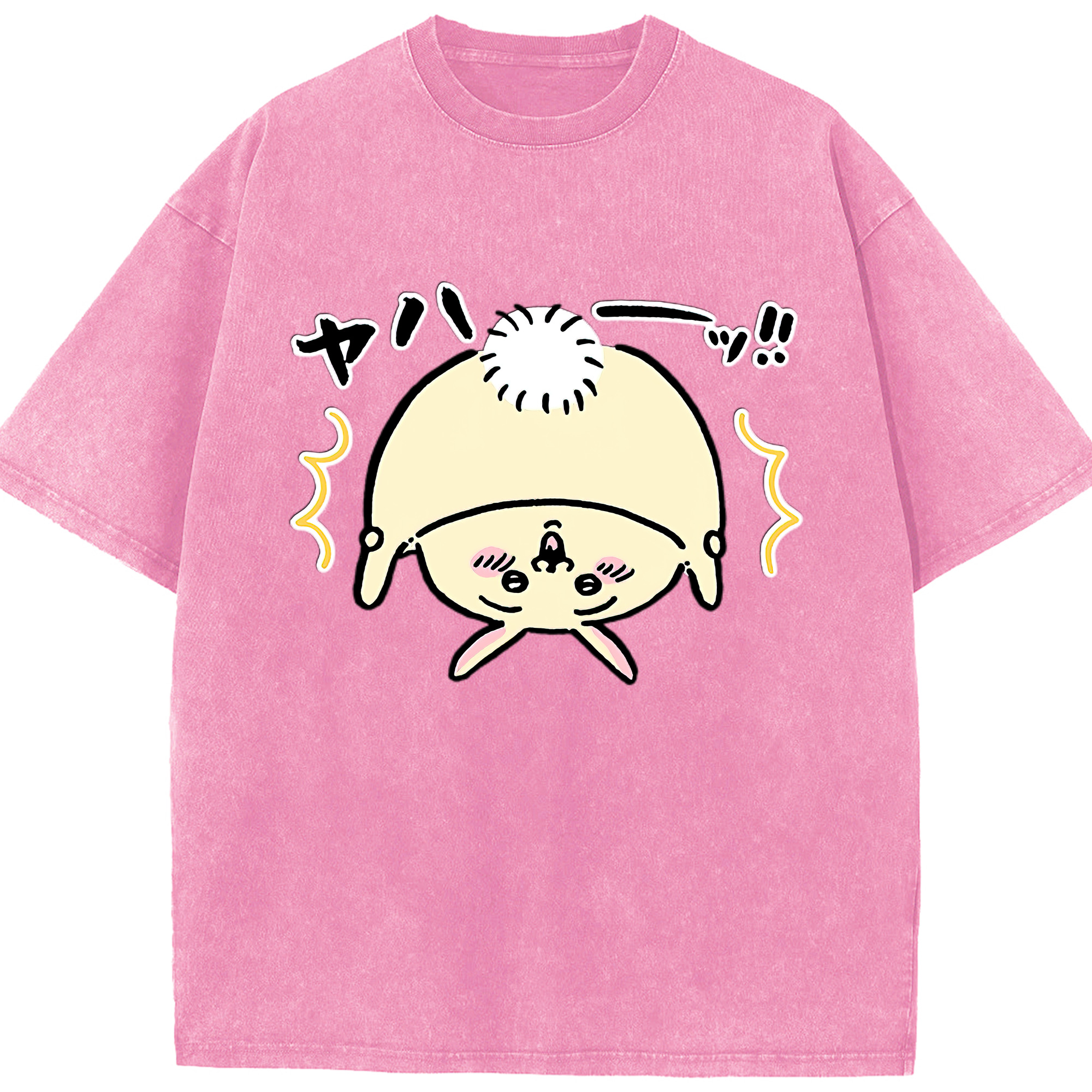 （画像用） ちいかわ うさぎ Chii-kawa usagi 綿100% ヴィンテージ風 半袖Tシャツ（フロントプリント）